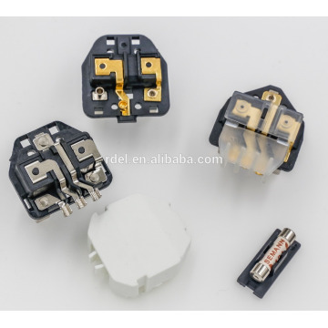 conector UK Insertos negros con Bussmann Fuse 13A